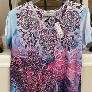Avenue Plus size patterned T-shirt
